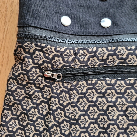 Festival Reversible Adjustable Wrap Mini Skirt One of a Kind Zippers & Snaps - Picture 10 of 14